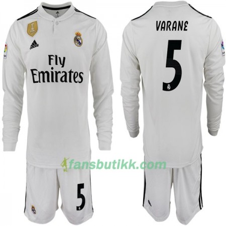 Fotballdrakt Real Madrid VARANE 5 Barn Hjemmetrøye 2018-2019 Langermet